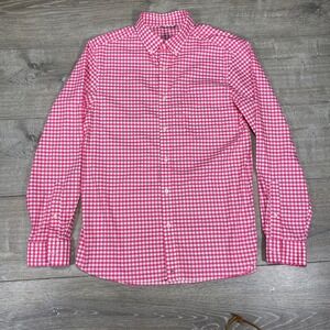 Vineyard Vines Shirt Mens Medium Pink Gingham OTG Performance Stretch Cooling